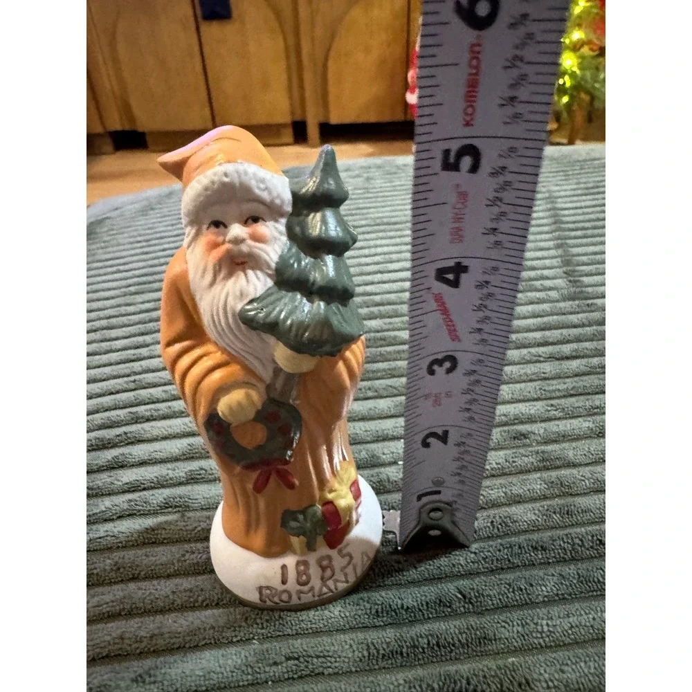 Vintage Santa Claus Figurine‎ 1885 Romania Ceramic Christmas Tree Wreath Gifts